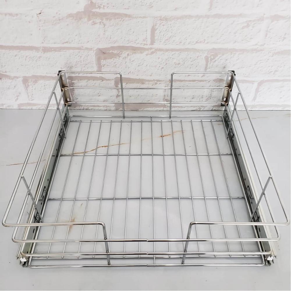 Gaveta Aramada 47cm Cromada Corrediças Deslizante Fruteira Armário Embutida Cozinha Dimec