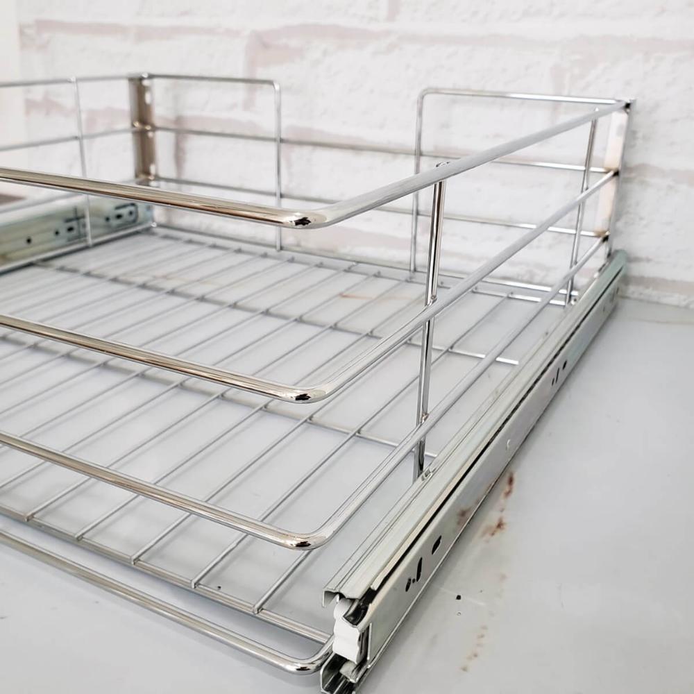 Gaveta Aramada 47cm Cromada Corrediças Deslizante Fruteira Armário Embutida Cozinha Dimec