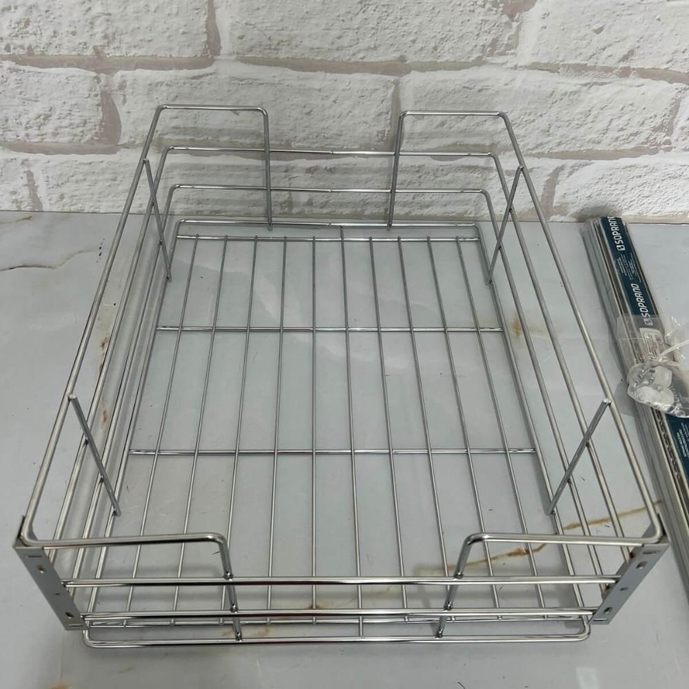 Gaveta Aramada Deslizante 34,5cm com Corrediças Largas Fruteira Cozinha Cromada Dimec