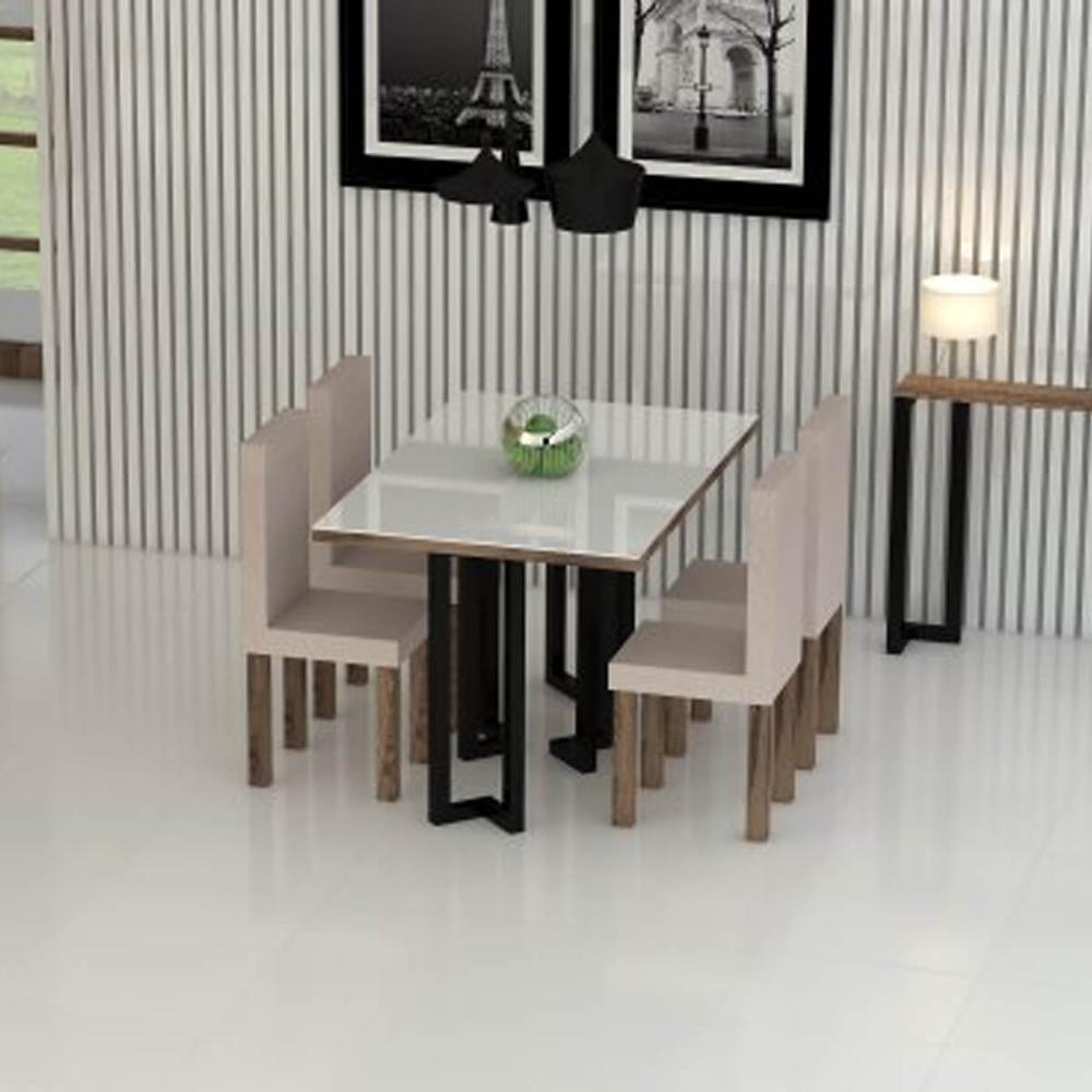 Kit 4 Pés Mesa de Jantar Industrial Carbono 74cm Cantoneira Pretos Evidence Dimec
