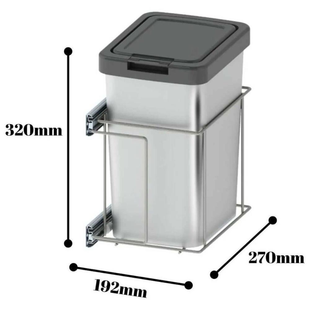 Lixeira Para Cozinha Suprema Corrediça Deslizante Lateral 9