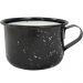 Caneca Esmaltada Grande Leiteira 600ml Caneca Rustico Preta