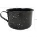 Caneca Esmaltada Grande Leiteira 600ml Caneca Rustico Preta