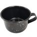 Caneca Esmaltada Grande Leiteira 600ml Caneca Rustico Preta