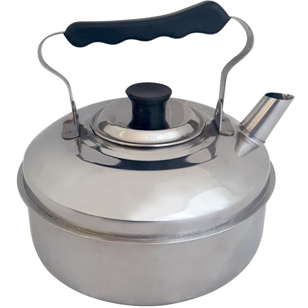 Kit 1 Forma Para Pudim Alumínio E 1 Chaleira Inox 2 Litros