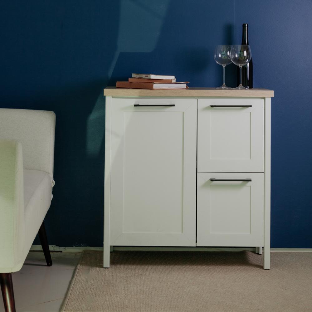 Aparador Buffet Ditália 1Porta 2Gav c/Tampo BN-01 Cor:Branco