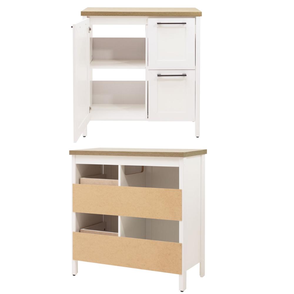 Aparador Buffet Ditália 1Porta 2Gav c/Tampo BN-01 Cor:Branco