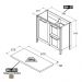 Aparador Buffet Ditália 1Porta 2Gav c/Tampo BN-01 Cor:Branco
