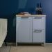 Aparador Buffet Ditália 1Porta 2Gav c/Tampo BN-01 Cor:Cinza