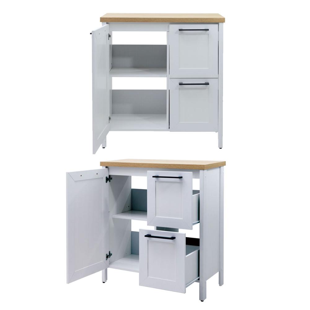 Aparador Buffet Ditália 1Porta 2Gav c/Tampo BN-01 Cor:Cinza