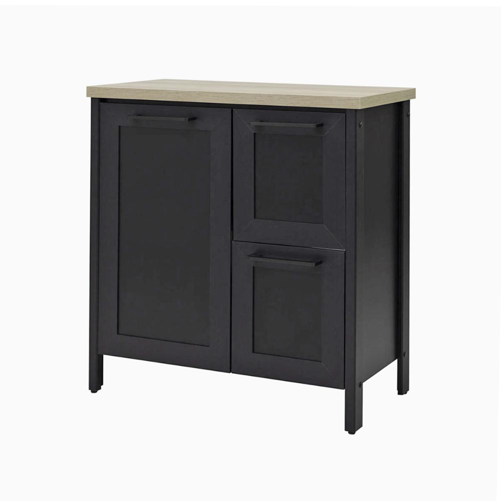 Aparador Buffet Ditália 1Porta 2Gav c/Tampo BN-01 Cor:Preto