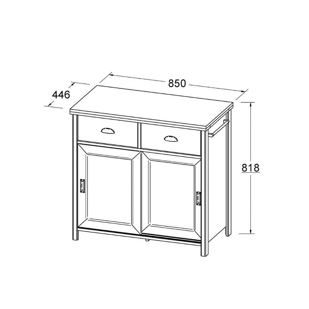 Aparador Buffet Ditália 2 Gavetas 2 Portas Branco BA-145