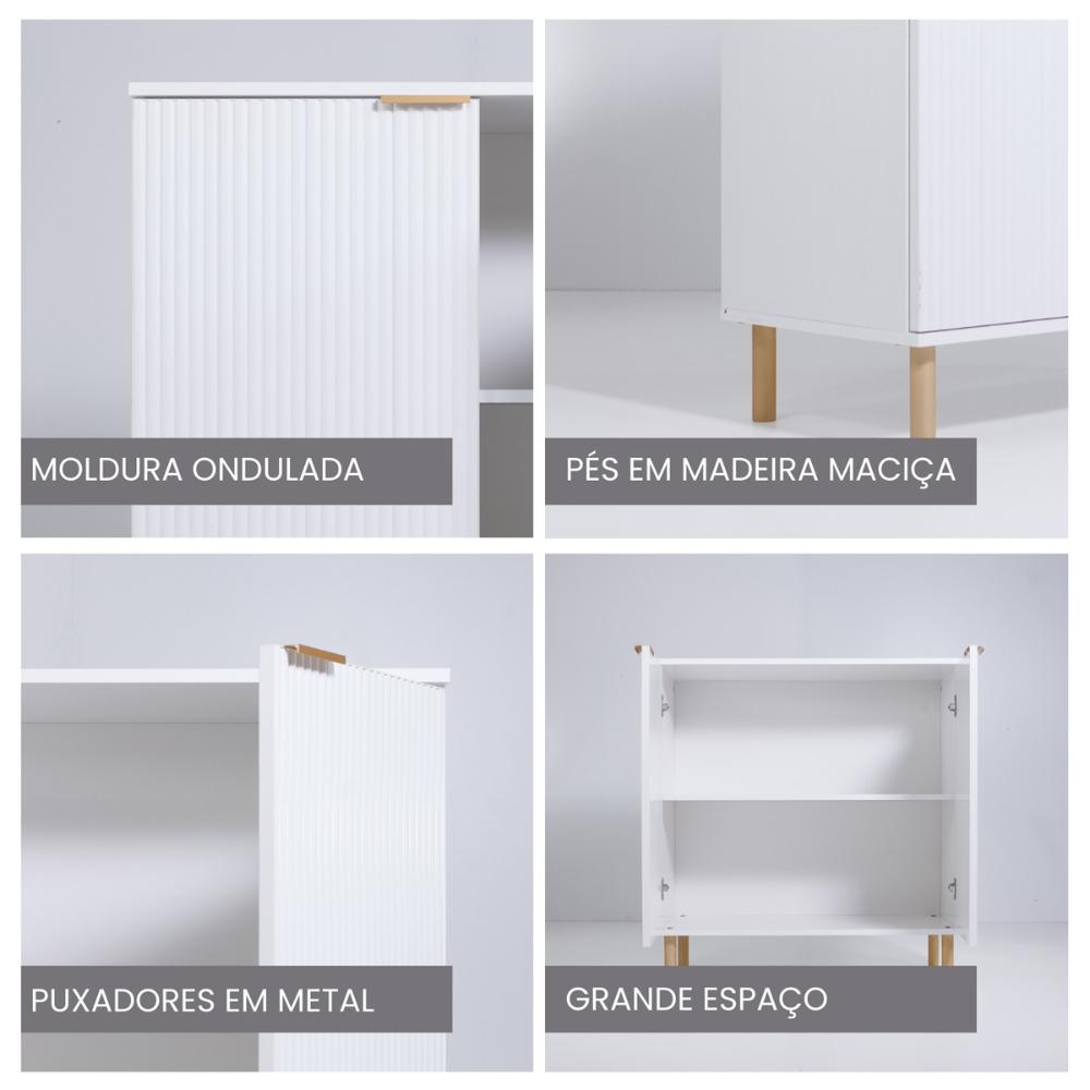 Aparador Buffet Ditália 2 Portas R-632 cor:branco