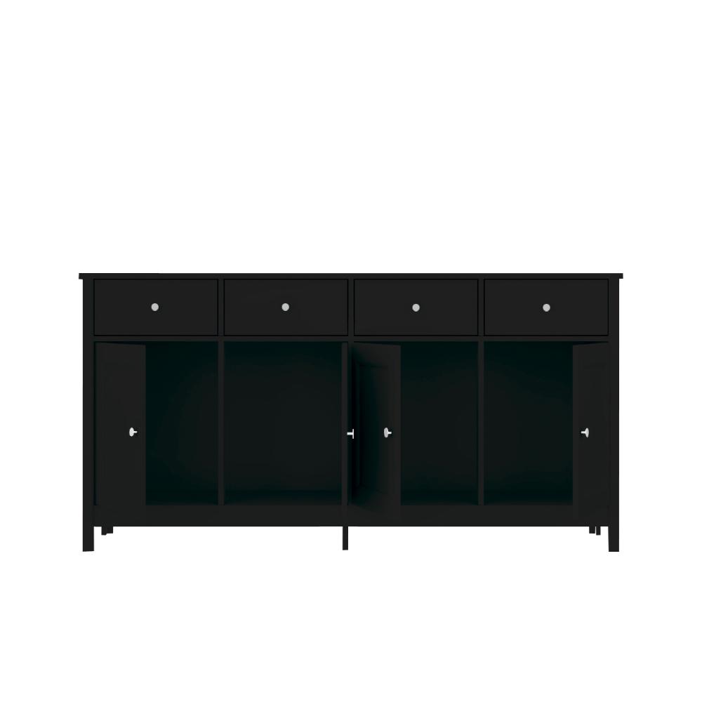 Aparador Buffet Ditália 4 Portas 4 Gavetas R-626 Preto