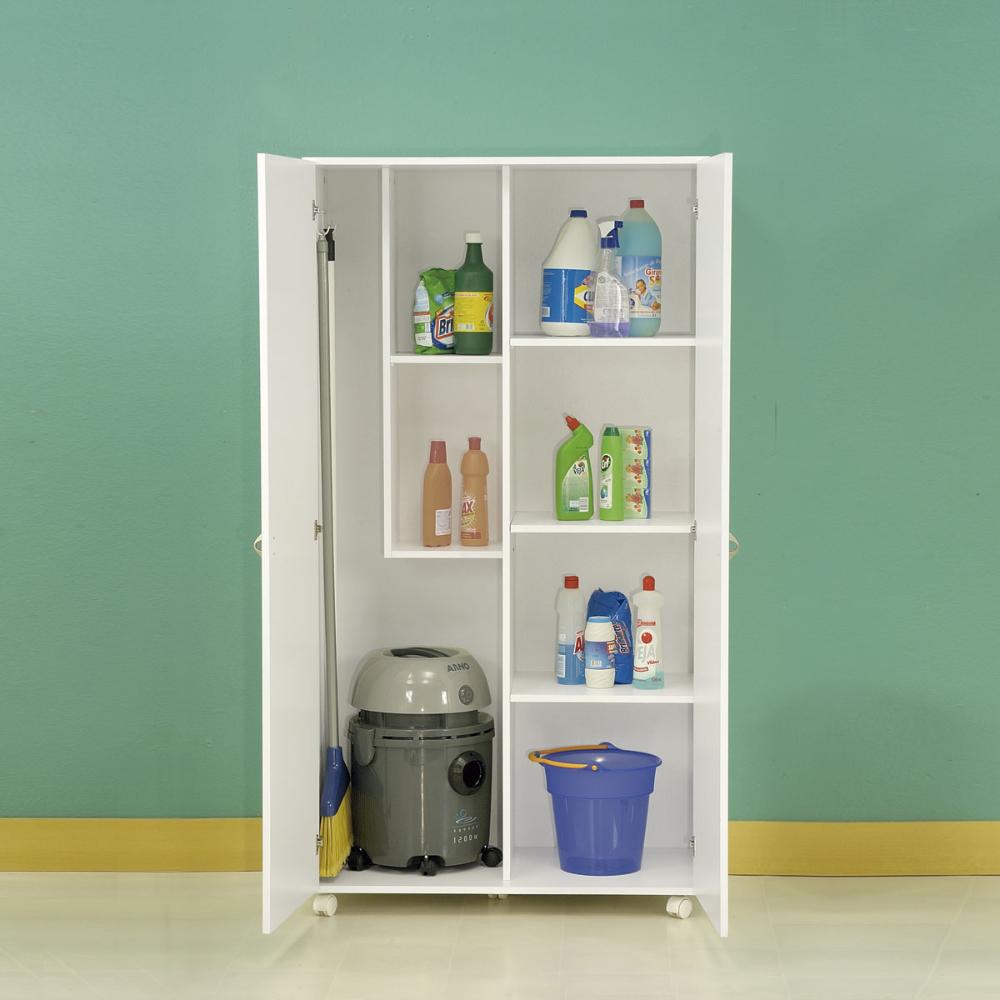Armário Multiuso Ditália 2 Portas com Rodízios AR-70 Branco