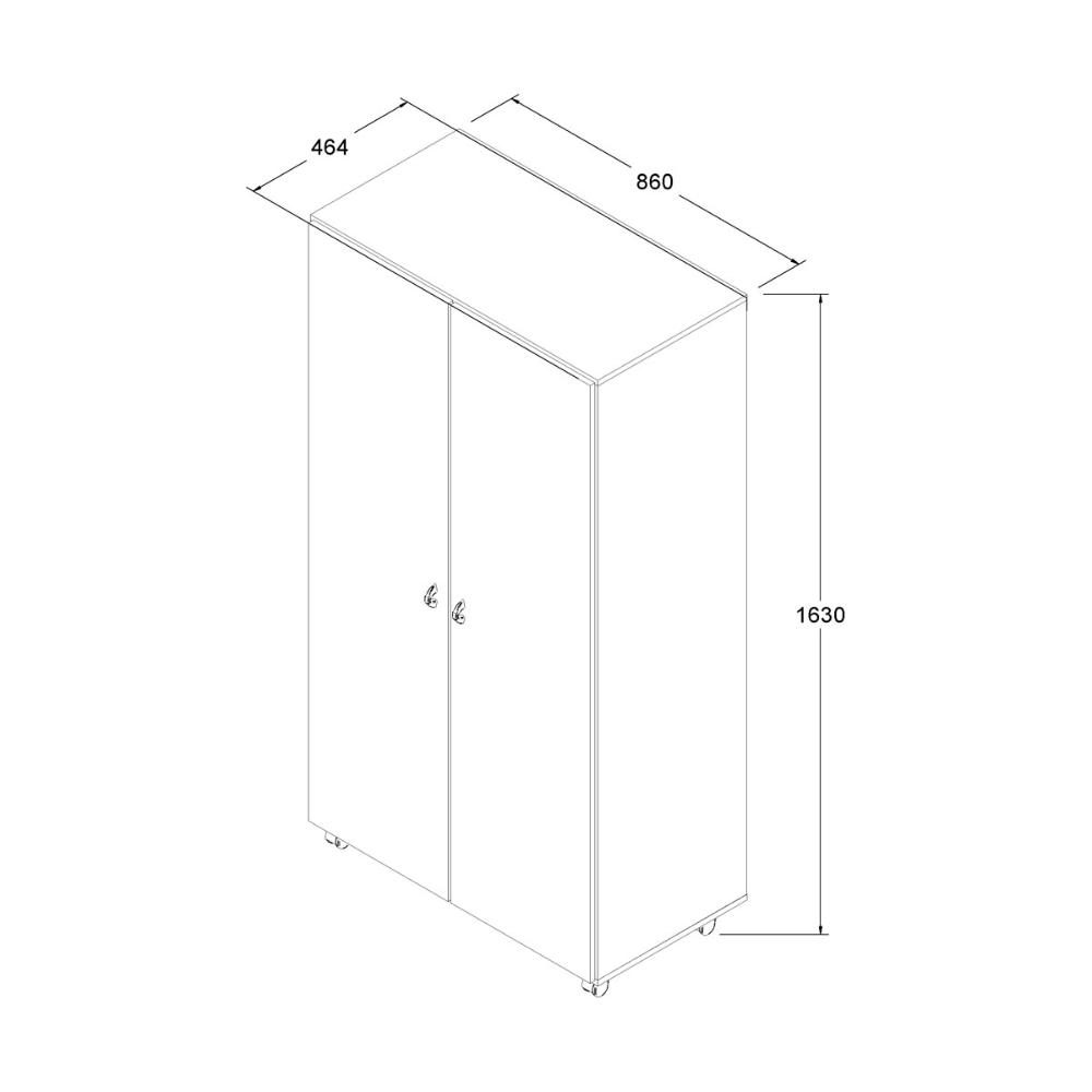 Armário Multiuso Ditália 2 Portas com Rodízios AR-70 Branco