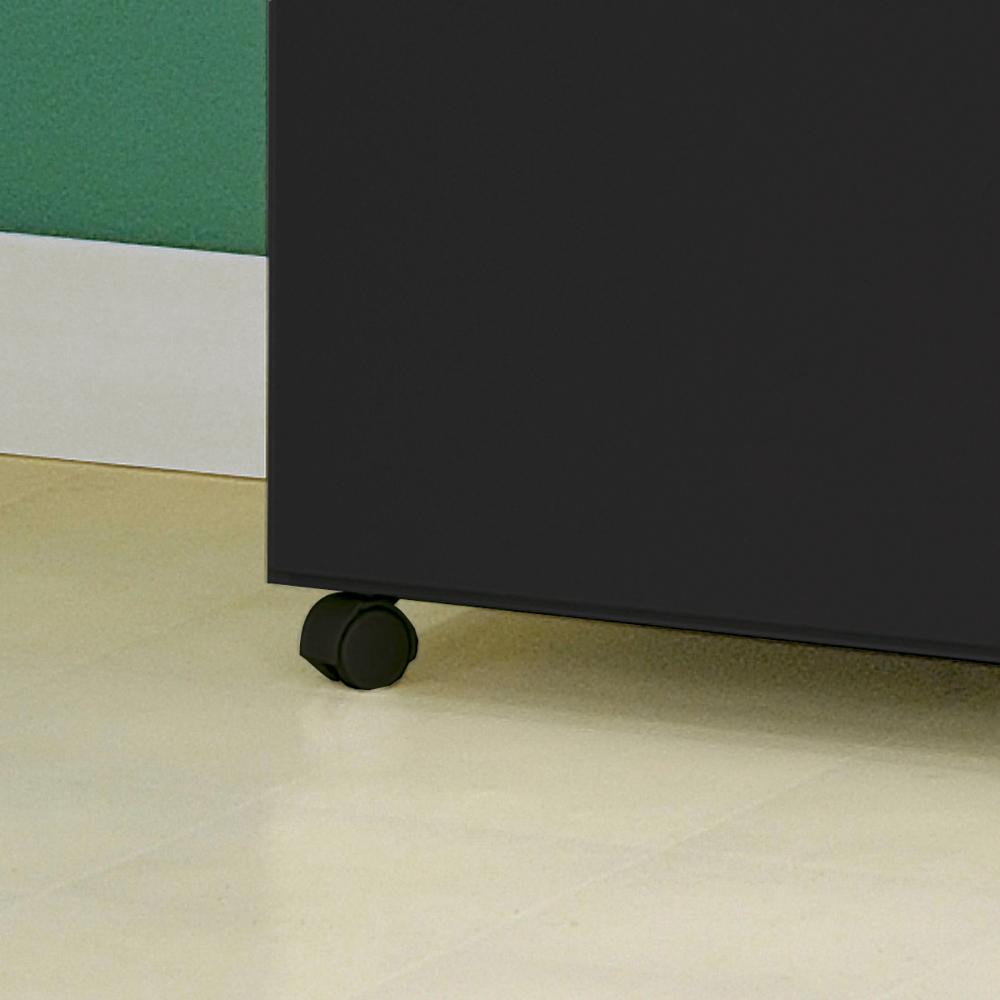 Armário Multiuso Ditália 2 Portas com Rodízios AR-70 Preto