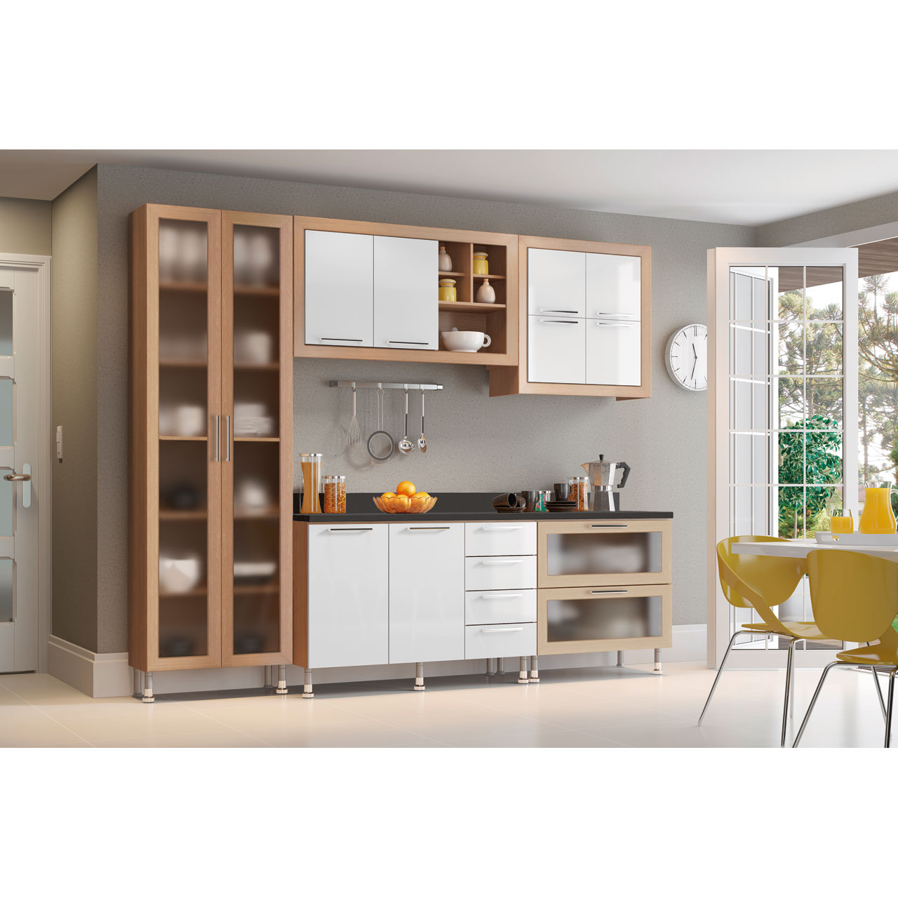 Armário de Cozinha Completo Ditália Aspen 5 Peças CV/BR A10