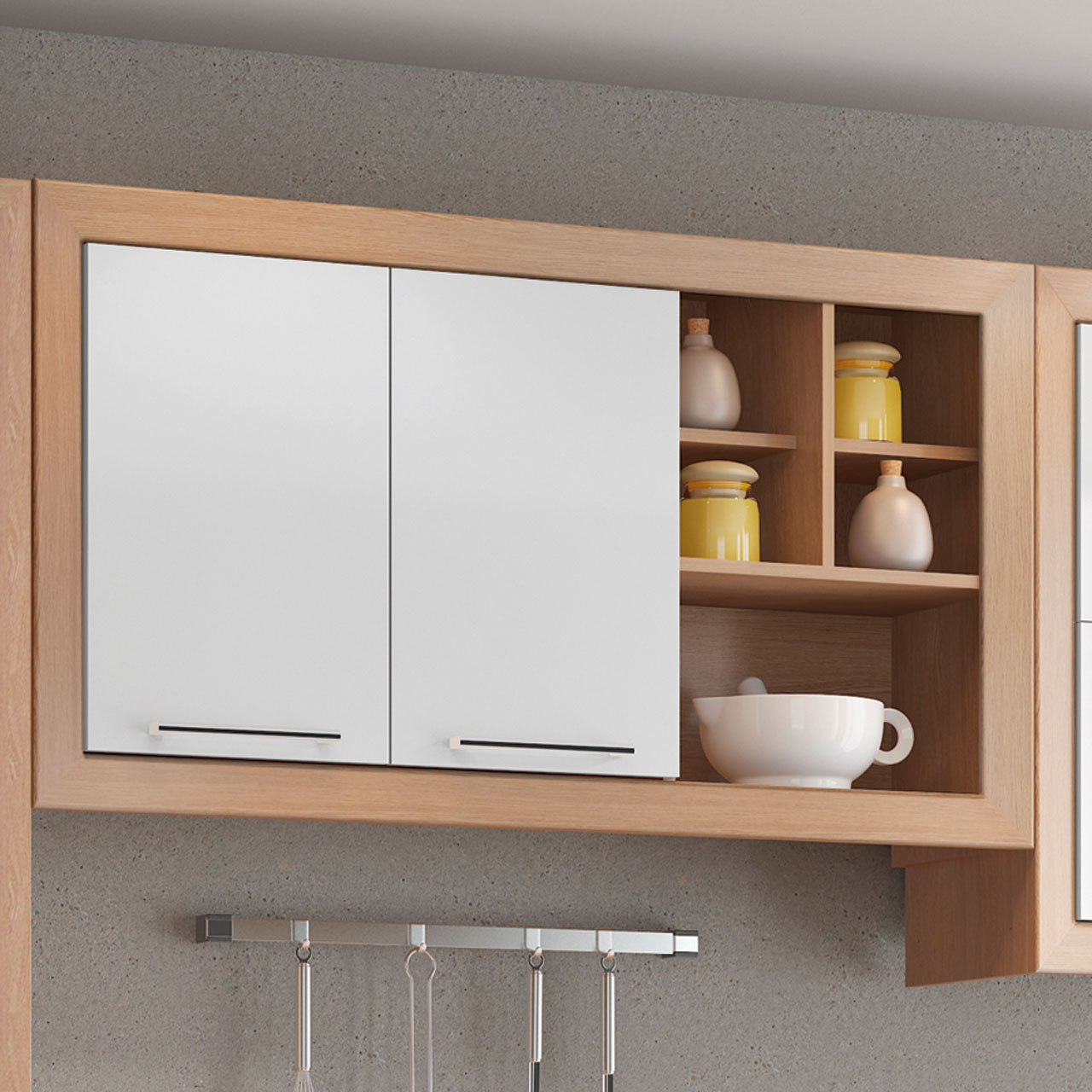 Armário de Cozinha Ditália Aspen 5 Peças Carvalho/Branco A10