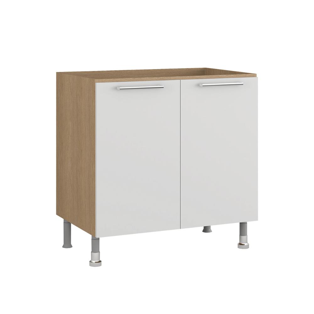 Balcão Cozinha Ditália Aspen 2Pt CD-102 Carvalho/Branco