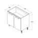 Balcão Cozinha Ditália Aspen 2Pt CD-102 Carvalho/Branco