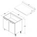 Balcão Cozinha Ditália Aspen 2Pt c/tampo CD-102 Cv/Branco