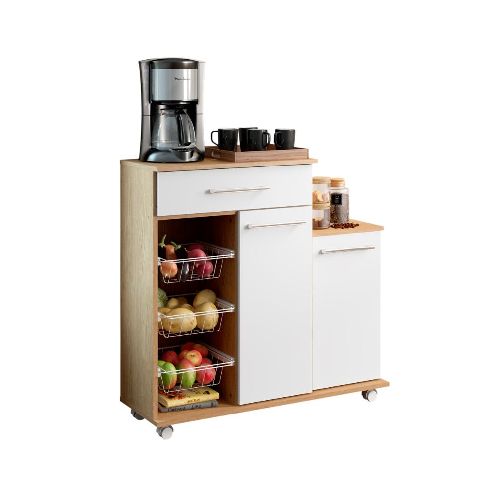 Balcão Fruteira Multiuso Ditália MF-185 Carvalho/Branco