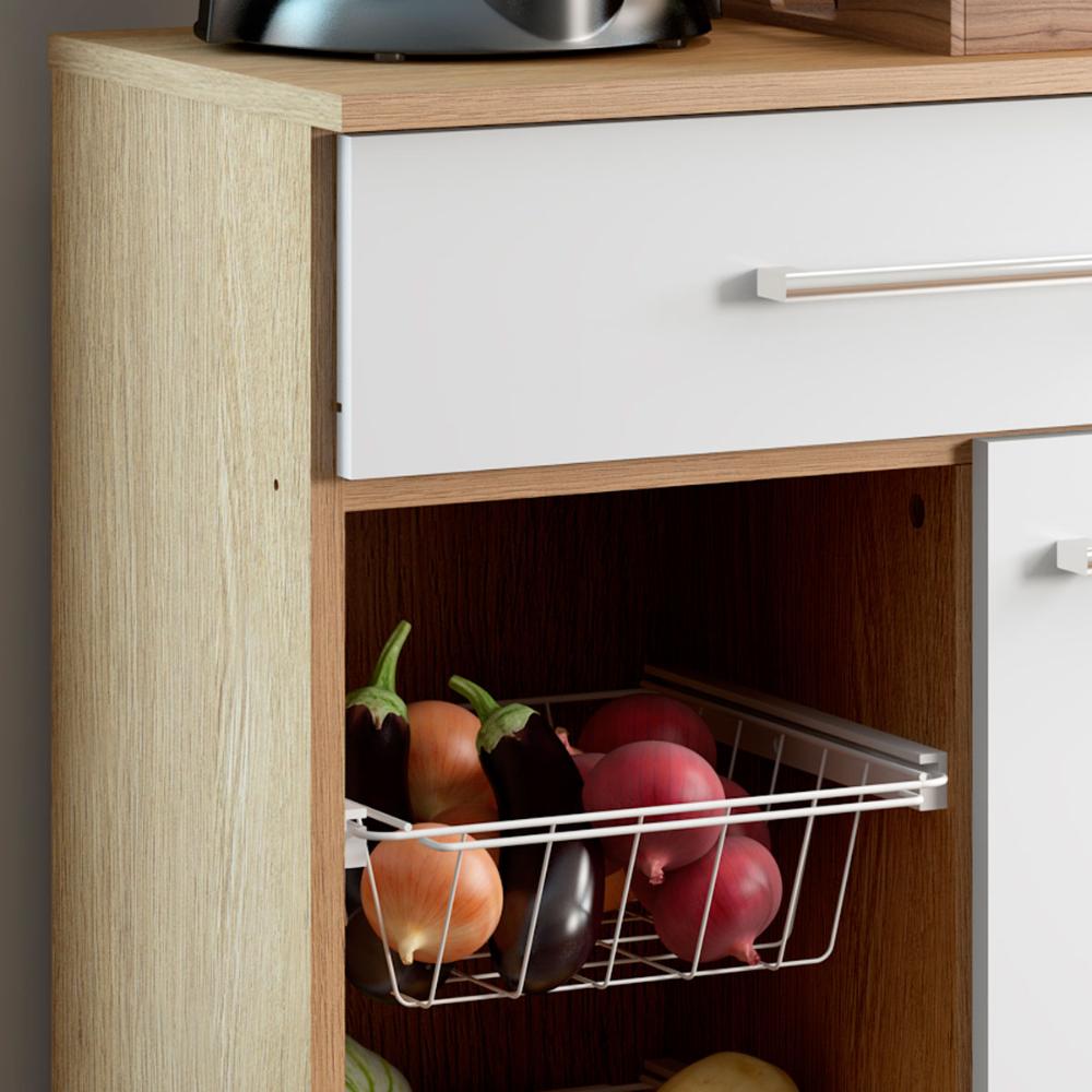 Balcão Fruteira Multiuso Ditália MF-185 Carvalho/Branco