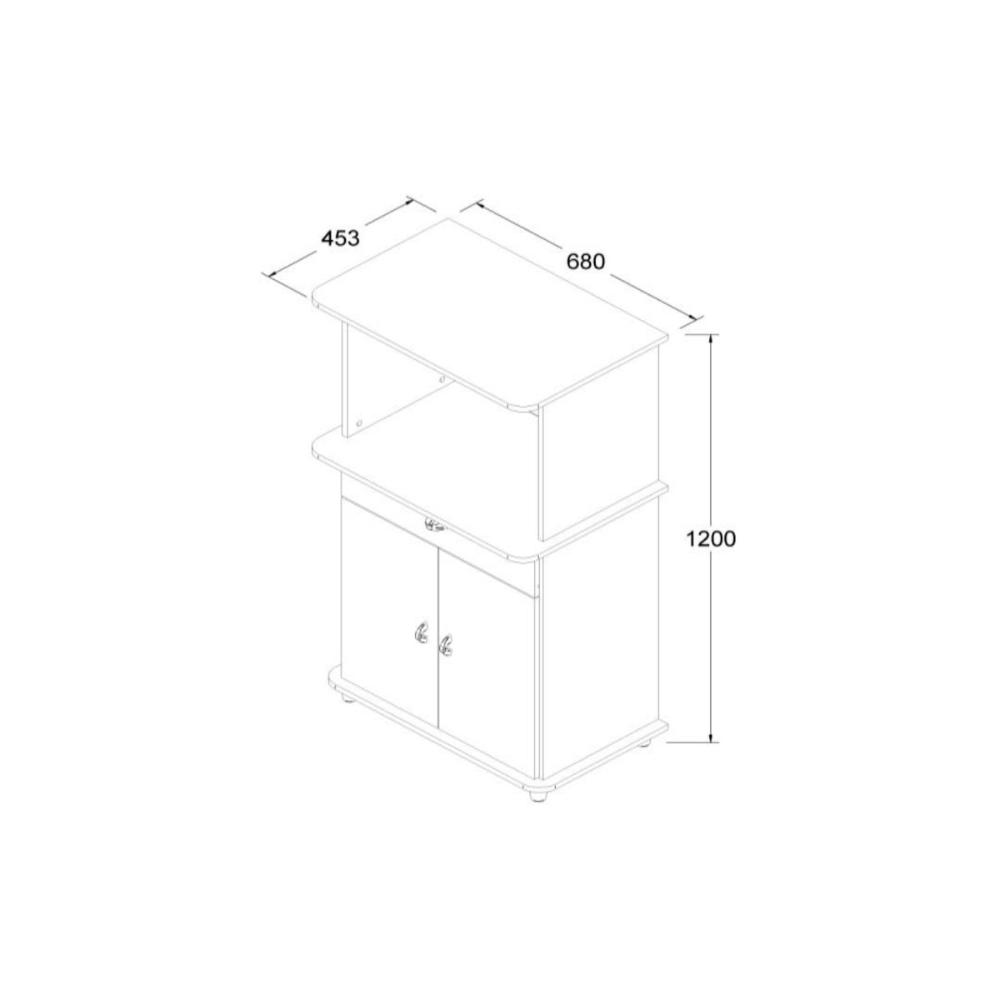 Balcão Micro-ondas Ditália 2 Portas BA-30 Branco