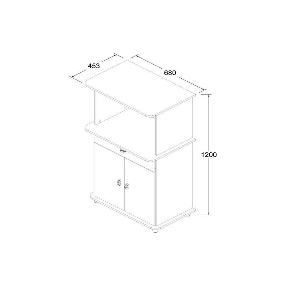 Balcão Micro-ondas Ditália 2 Portas BA-30 Carvalho/Branco