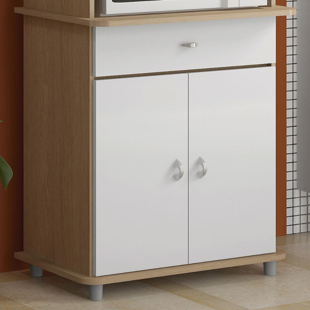 Balcão Micro-ondas Ditália 2 Portas BA-30 Carvalho/Branco