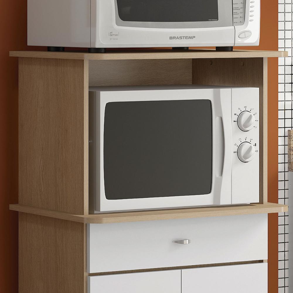 Balcão Micro-ondas Ditália 2 Portas BA-30 Carvalho/Branco