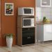 Balcão Micro-ondas Ditália 2 Portas BA-30 Carvalho/Preto