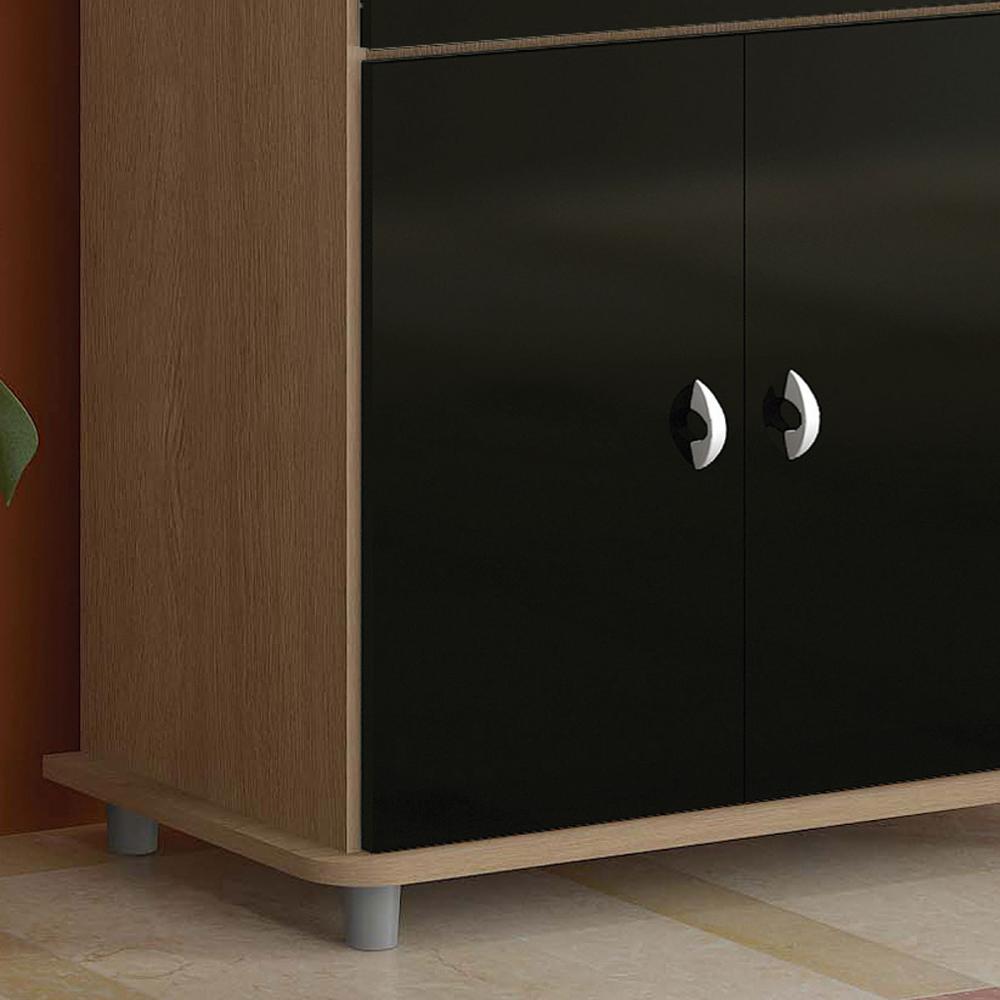 Balcão Micro-ondas Ditália 2 Portas BA-30 Carvalho/Preto