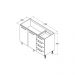Balcão de Cozinha Ditália Aspen 2 pt 4 gavetas CV/BR CD-104