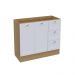 Balcão de Cozinha Ditália Denver Riviera com Branco CD-1014