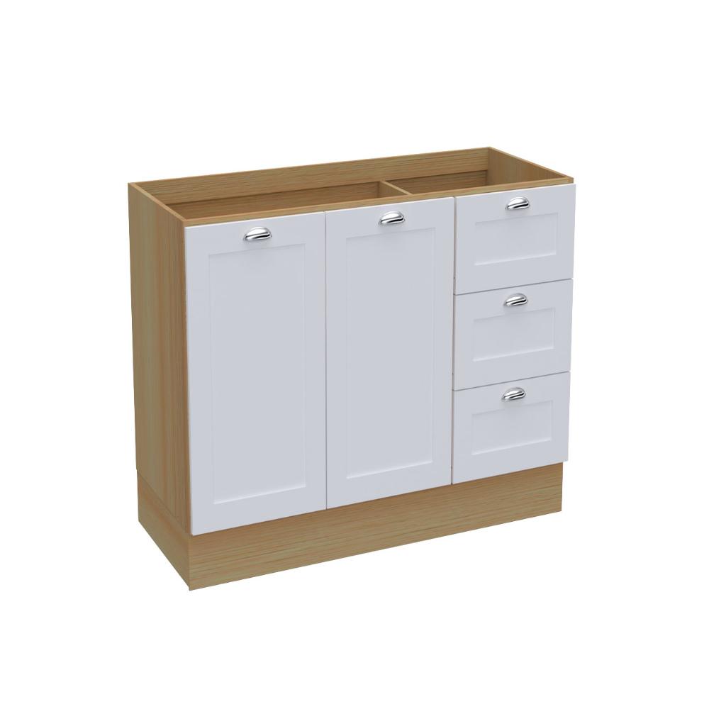 Balcão de Cozinha Ditália Denver Riviera com Branco CD-1014