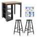 Bancada Cozinha Ditália + 2 Banquetas + Iluminação CD-1022 cor:preto