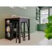 Bancada Cozinha Ditália + 2 Banquetas + Iluminação CD-1022 cor:preto