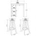 Bancada Cozinha Ditália + 2 Banquetas + Iluminação CD-1022 cor:preto