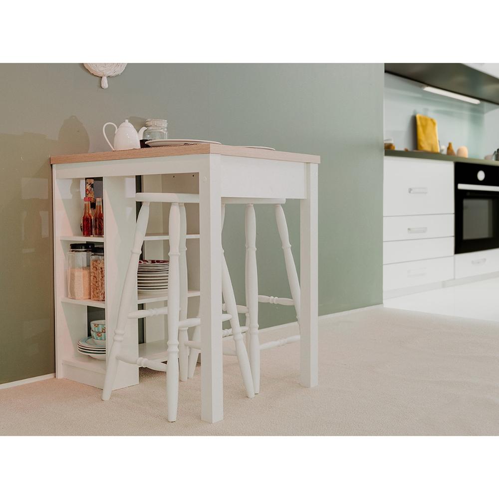 Bancada Cozinha Gourmet Ditália Com 2 Banquetas CD-1022 cor:branco