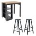 Bancada Cozinha Gourmet Ditália Com 2 Banquetas CD-1022 cor:preto
