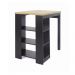 Bancada Cozinha Gourmet Ditália Com 2 Banquetas CD-1022 cor:preto
