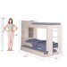 Beliche Cama Aux C/ 3 Colchões Ditália Treliche CM-15 Branco