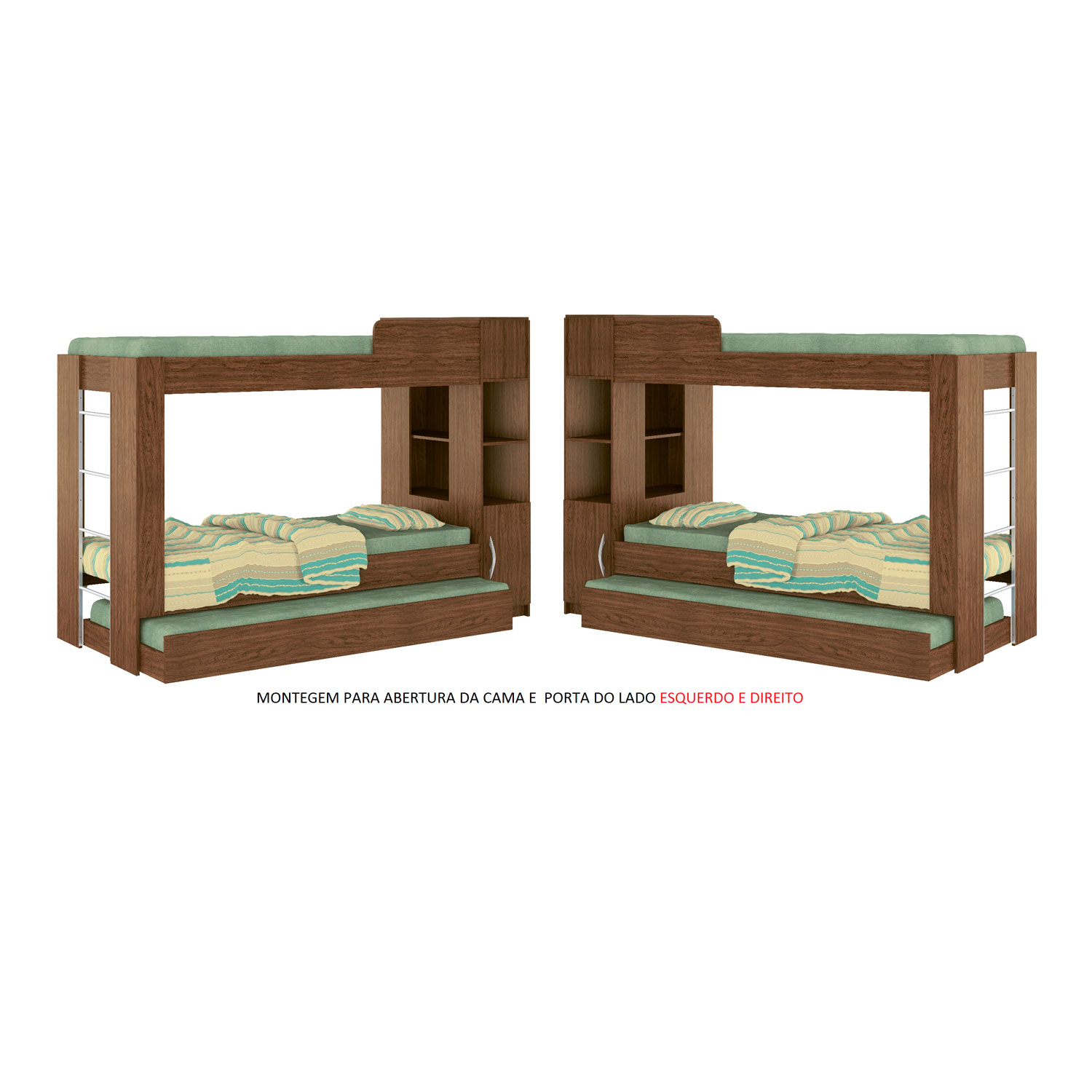 Beliche Cama Aux C/ 3 colchões Ditália Treliche CM15 Diamond