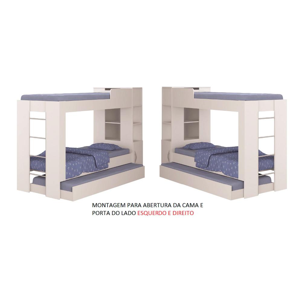 Beliche Cama Auxiliar Ditália Treliche CM-15 Branco