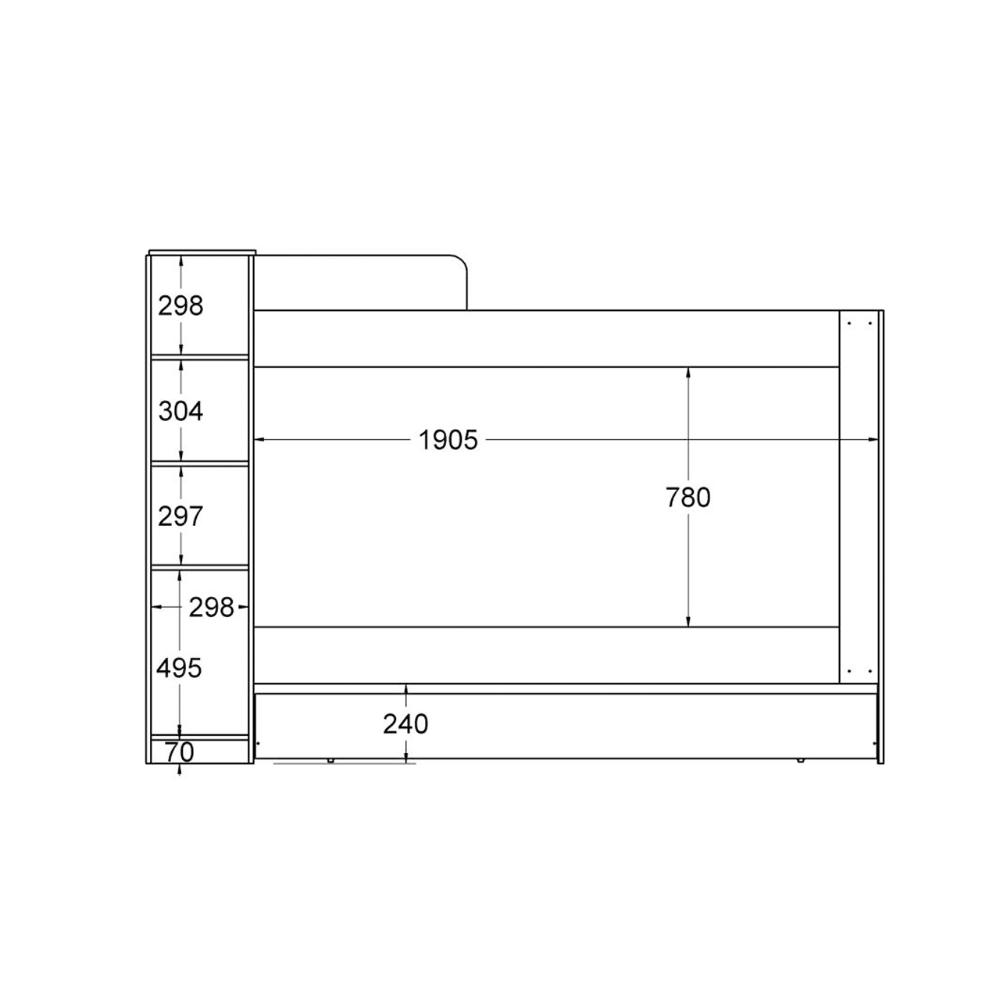 Beliche Cama Auxiliar Ditália Treliche CM-15 Preto