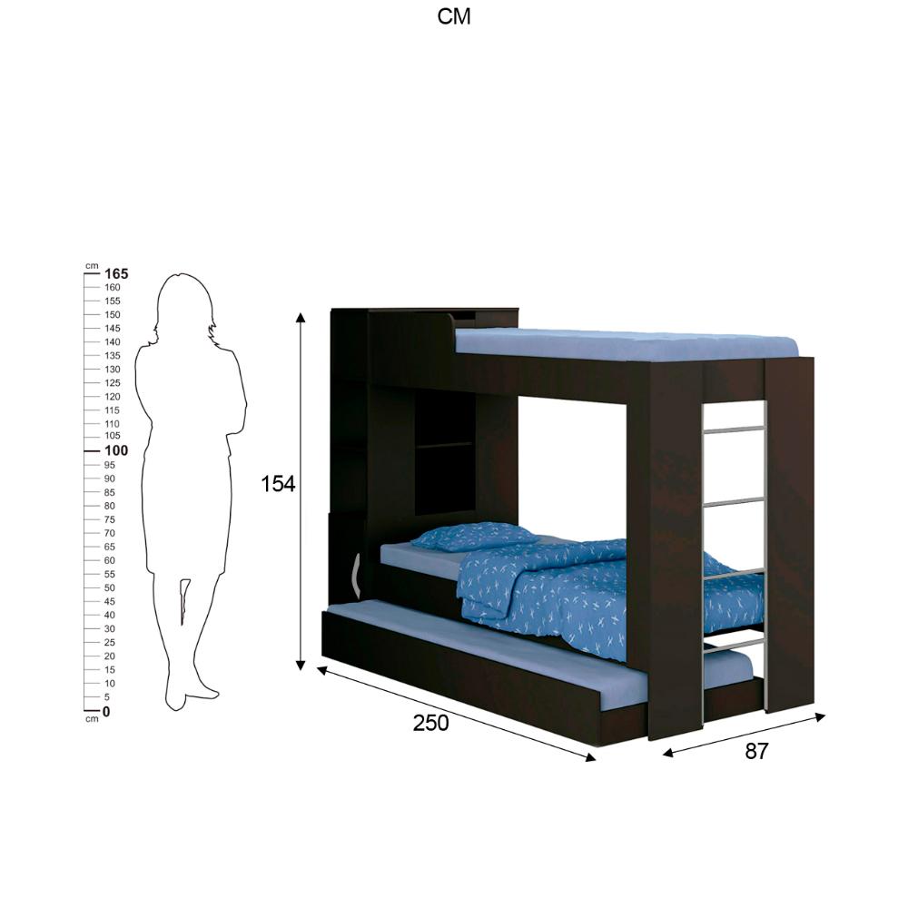 Beliche Cama Auxiliar Ditália Treliche CM-15 Preto