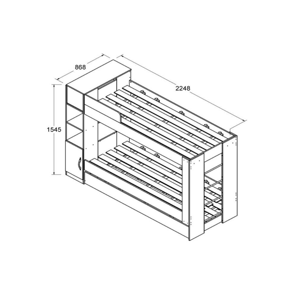 Beliche Ditália Cama Aux c/colchões+ Kit luz CM-15 COR:branco