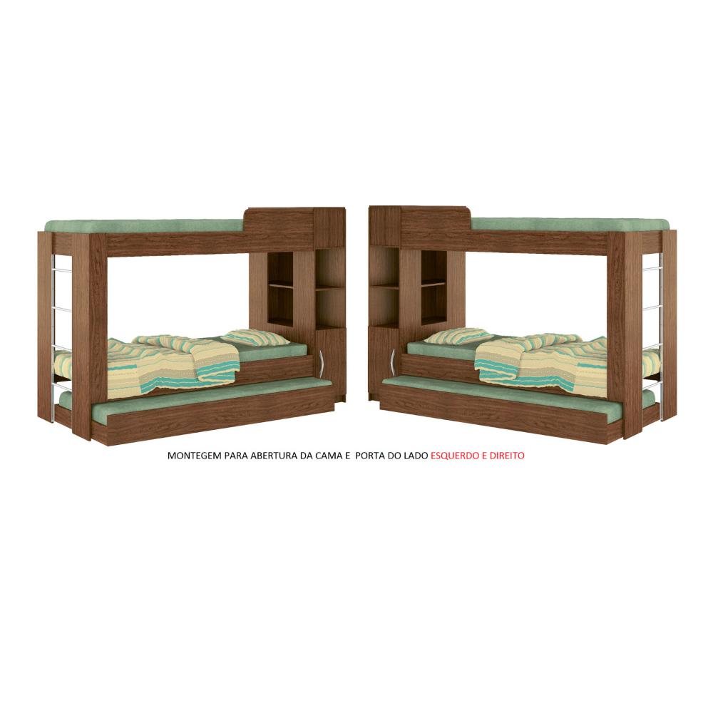 Beliche Ditália Cama Aux c/colchões+ Kit luz CM-15 COR:diamond